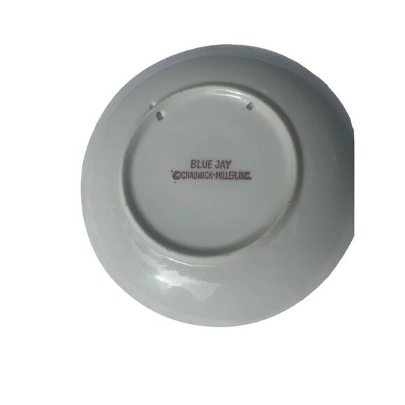 Vintage pair (2) 6” Chadwick Miller Plates Blue Jay Birds - Picture 4 of 5